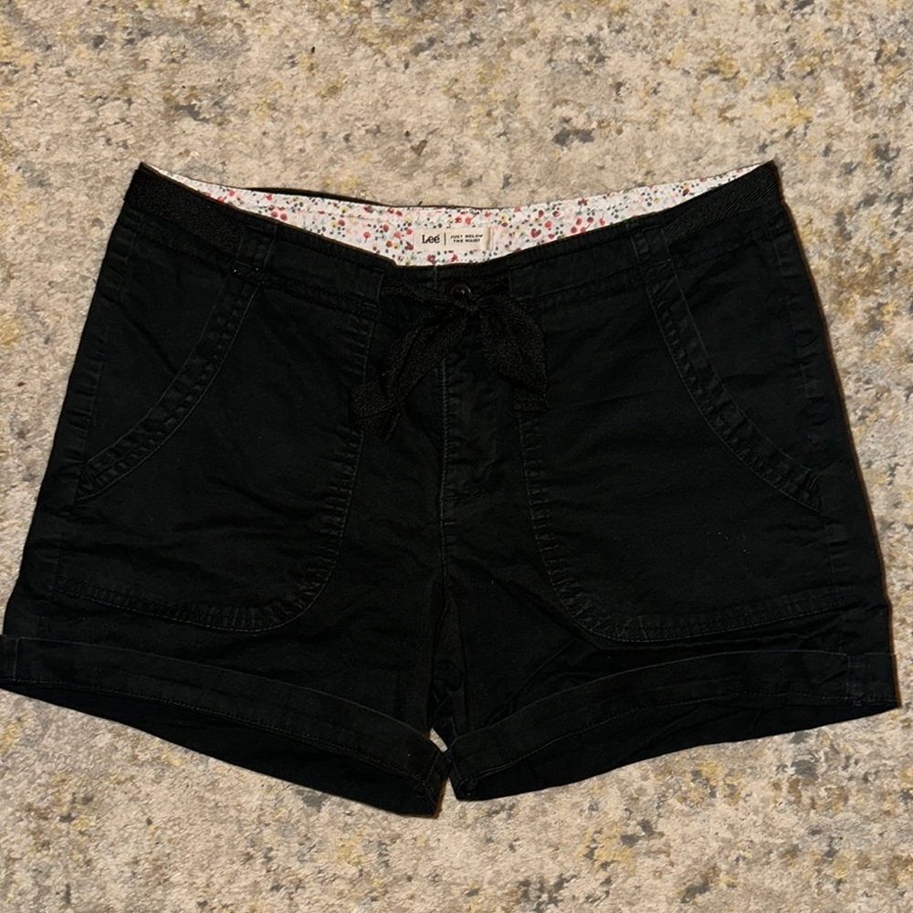 LEE Black Cotton Shorts